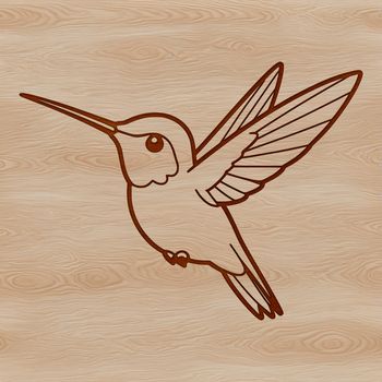 A colorful illustration of a hummingbird in flight, showcasing its vibrant plumage.
