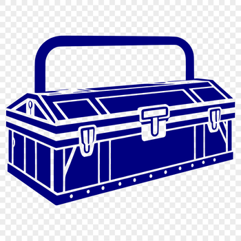 A vector illustration of a toolbox with various tools and equipment.