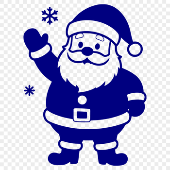 Illustrated vector art of Father Christmas in a festive holiday setting.