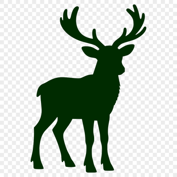 A vector illustration of a reindeer in silhouette style.
