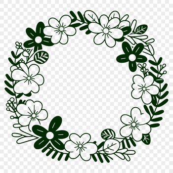 A floral wreath design in vector format, suitable for cutting machines and laser cutters.