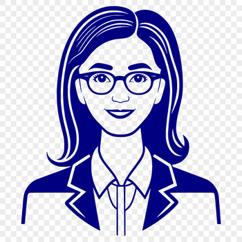 A simple illustration of a female teacher with a kind expression, suitable for educational materials and vector art designs.