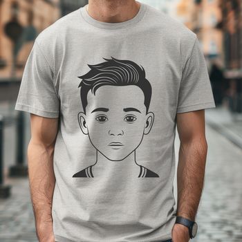 A young child boy character designed as vector art.