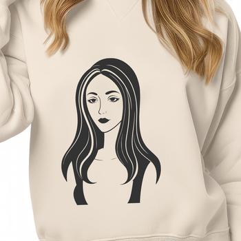 A high-quality digital illustration of a woman in a simple design style suitable for vector graphic projects.