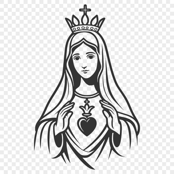 A stylized illustration of the Sacred Heart surrounded by intricate details and ornaments.