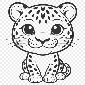 Close-up illustration of a jaguar's face with detailed fur texture