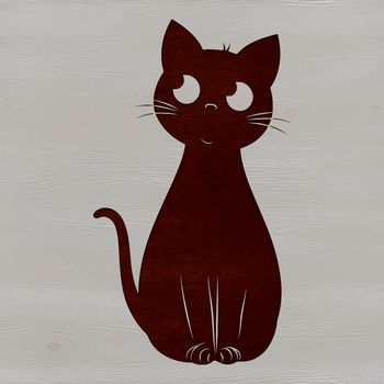 Close-up of a cute kitten sitting on its haunches, suitable for vector art designs.