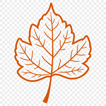 A high-quality vector illustration of a single leaf in various formats including SVG, PDF, and DXF.