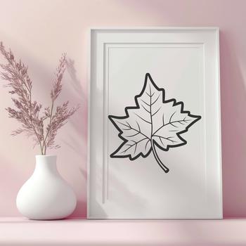An intricate, detailed illustration of a leaf in vector format.