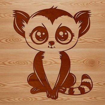 Illustrated lemur animal vector design