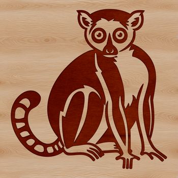 A cartoon illustration of a lemur, a type of wild animal native to Madagascar.