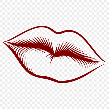 A detailed illustration of human lips anatomy.