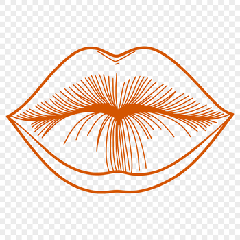 Detailed illustration of human lips in vector format