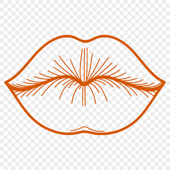 An illustration of the human lip anatomy featuring a detailed outline.