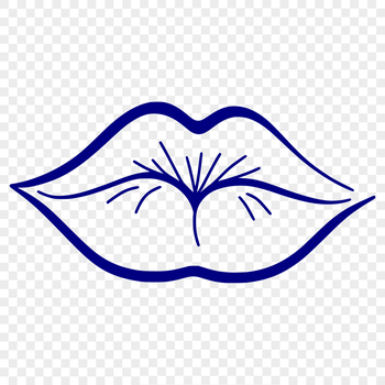 A detailed illustration of human lips, ideal for clipping or cutting with a machine.