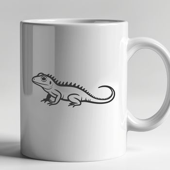 A colorful reptile with scales and a long tail, depicted in vector graphics.