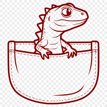 A colorful illustration of a lizard with scaly skin and sharp claws, suitable for use in vector art designs.