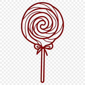 A colorful lollipop made of swirly candy colors, ideal for vector designs and craft projects.