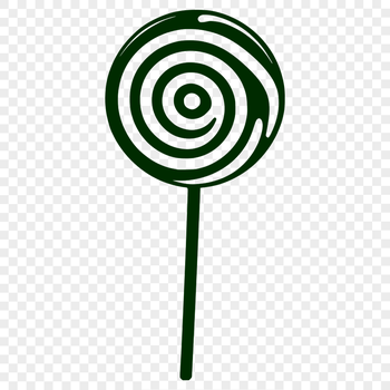 Simple vector design featuring a stylized lollipop with bold lines and bright colors.