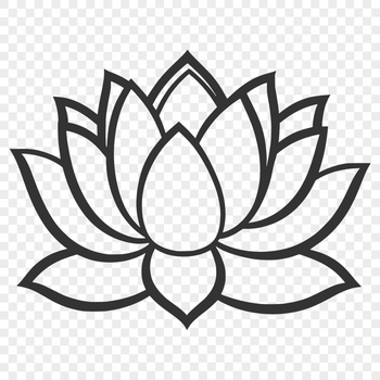 A detailed vector design of the lotus plant, suitable for digital artwork and crafting projects.