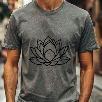 A stylized illustration of a lotus flower, a plant with significant cultural and religious meaning in various societies.