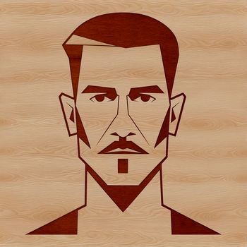 An editable SVG graphic representation of a man's silhouette with clean lines and minimal details.