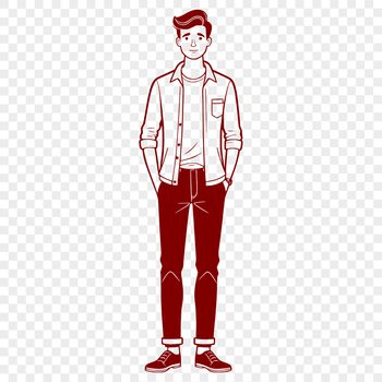 An SVG graphic representation of a man's body silhouette.