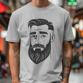 An illustration of a man in vector format with detailed features.