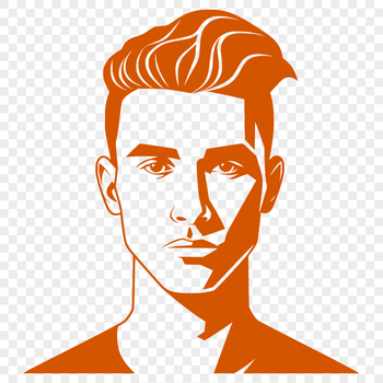 A simple line art illustration of a male figure in a neutral pose, suitable for clipart and vector design.