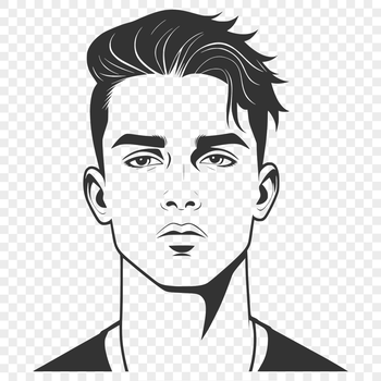 A digital illustration of a male figure in vector format.