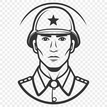 An SVG vector graphic of a soldier in formal uniform.