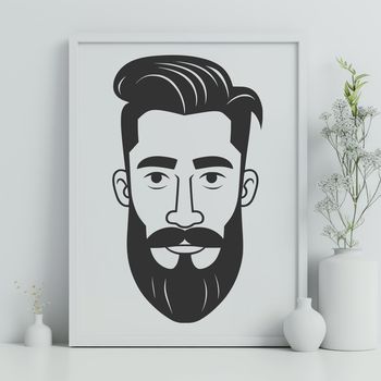 A vector graphic representation of an adult man.
