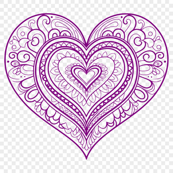 A colorful mandala design featuring a heart shape, suitable for digital printing or cutting with a machine.
