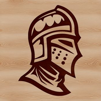 A medieval-inspired illustration of a knight's head in vector format, ideal for digital art projects.