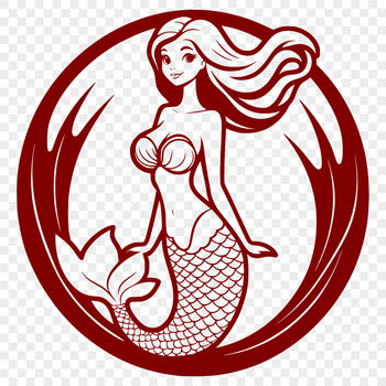 A mythical mermaid figure depicted in a stylized illustration, suitable for digital use and editing.