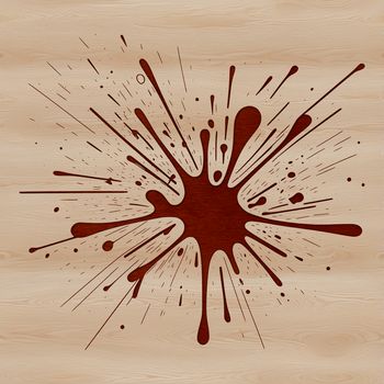 A colorful splat shape with a messy texture, suitable for use in vector art designs.