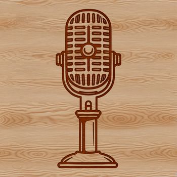 A stylized illustration of a microphone, suitable for digital designs and vector art.