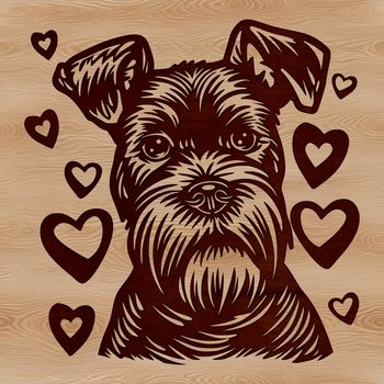 A small-breed dog breed with a distinctive beard and eyebrows, designed in vector format.