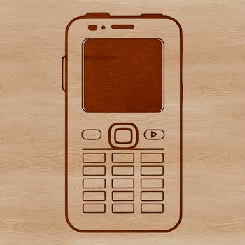 A digital illustration of a cell phone with vector design elements, suitable for cutting machines and laser cutters.
