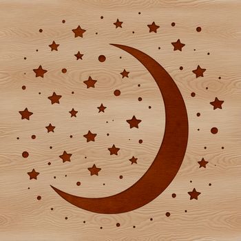 Lunar body in the night sky, created as a vector graphic.