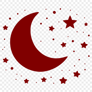 Illustrative vector moon symbol with simple design.