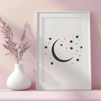 A stylized illustration of the Moon, created as a vector graphic in SVG format.