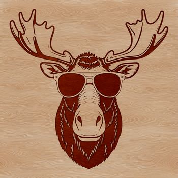 Illustration of a wild moose in vector format.