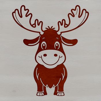 An illustration of a large North American wild animal with antlers.