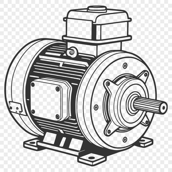 SVG illustration of a motor with detailed technical design elements.