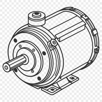 High-tech electric motor diagram in vector format.