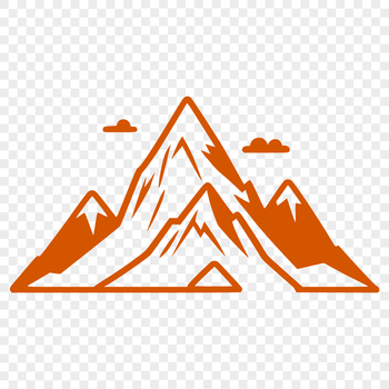 A vector graphic illustration of a mountain landscape.