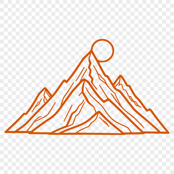 Mountain landscape illustration in vector format, suitable for cutting machines like Cricut.