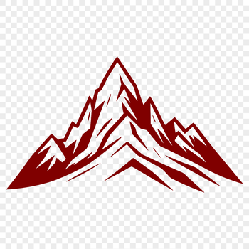 A high-resolution vector illustration of a rugged mountain landscape.