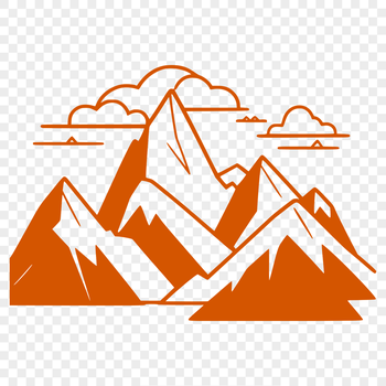 A detailed mountain landscape illustrated in vector format for easy editing and customization.